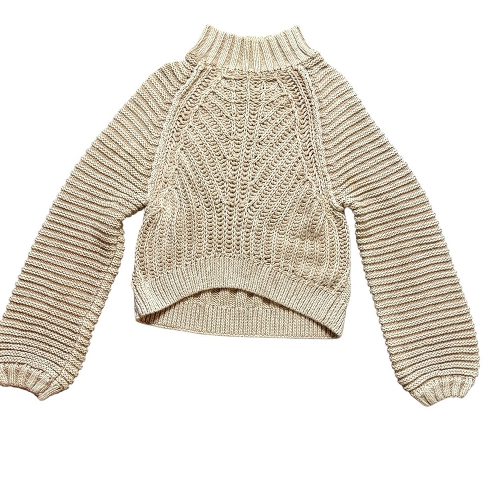 Free People Cream Ribbed Women's Sweater XS